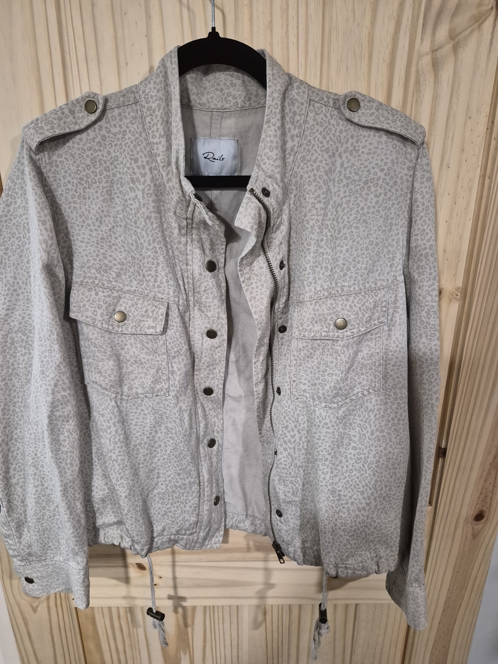 Rails Light Khaki Leopard-Print Utility Jacket